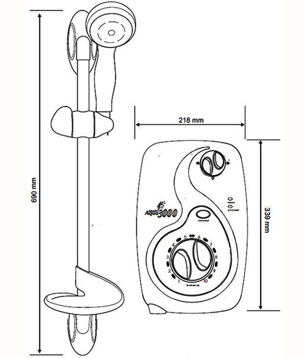 Galaxy Aqua 3000 9.5KW Electric Shower Chrome