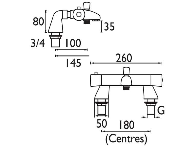 Bristan Artisan Thermostatic Bath Shower Mixer Tap AR2 THBSM C