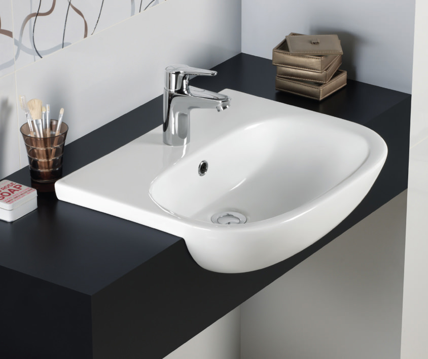 RAK Tonique 1 Tap Hole Semi Recessed Basin 520mm - TONSRBAS1